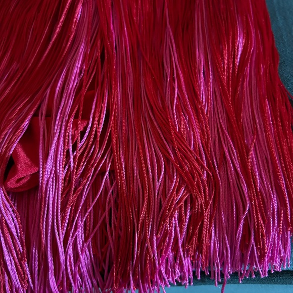 🎅🏻 SALE! REVOLUTION RED/FUCHSIA SEQUINED FRINGE JAZZ DANCE COSTUME SIZE MC - Picture 14 of 15